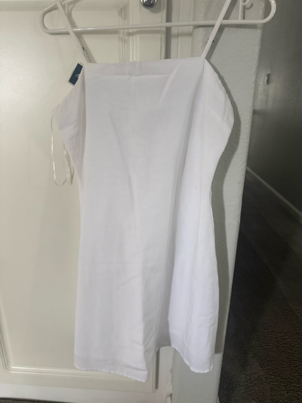 White Spaghetti Strap Mini Dress